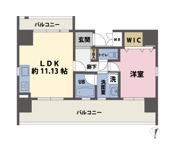 1LDKの間取図